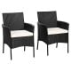 Two patio wicker chairs with cozy seat cushions, featuring weather-resistant PE rattan and sturdy steel frames for.