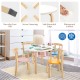 5-piece kids activity table and chair set in multi-color, made of poplar and birch wood, ideal for ages 4+.