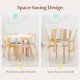 5-piece kids activity table and chair set in multi-color, featuring space-saving design for easy storage.