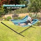 Foldable portable patio hammock swing chair bed with detachable pillow, perfect for outdoor relaxation. Stand not.