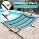 Foldable portable patio hammock swing chair bed with adjustable chains and detachable pillow for comfortable outdoor.