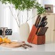 15-piece stainless steel knife block set with ergonomic wood handles, including kitchen shears and sharpener, for.