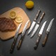 15-piece stainless steel knife set with ergonomic wood handles, including chef knife, shears, and sharpener, on a.