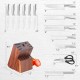 14-piece stainless steel kitchen knife set with rubber wood block, including chef's, bread, and steak knives for.