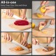 14-piece stainless steel kitchen knife set with chef's knife, bread knife, and paring knife, ideal for versatile food.