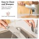 14-piece stainless steel kitchen knife set with sharpener, featuring easy-to-clean knives and durable rubber wood block.