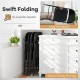 Folding chairs with metal frame and PVC leather, showcasing easy portability and space-saving storage for indoor or.