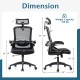 Adjustable swivel task chair with ergonomic design, lumbar support, and dimensions for optimal office comfort.