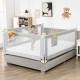 Toddler bedrail in gray with anti-collision cotton, adjustable height, and side pocket for added convenience.