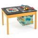 Kids 3-in-1 sand and water activity table with removable racing tabletop and foldable storage bin for organized play.