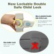 New lockable double safe child lock detail on 69.5 inches toddler bedrail with anti-collision cotton for safety.