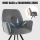 Swivel accent arm chair with wide back and ergonomic arms in gray, featuring a 105-degree backrest for comfort.