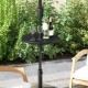 Adjustable 20-inch outdoor umbrella table with honey-comb design, perfect for drinks and snacks by the patio or.
