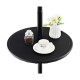 Adjustable 20-inch outdoor umbrella table in black with textured wood-like grain, perfect for patio or garden use.