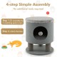 Gray 3-in-1 cat condo stool with scratching posts, plush ball toy, and soft faux angora cushion for cozy lounging.