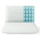 Set of 2 gel memory foam pillows with 3D cutting for airflow, providing cooling support for all sleeping positions.