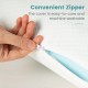 Close-up of the gel memory foam pillow cover with a convenient zipper, featuring a breathable and machine-washable.