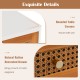 Rattan nightstand featuring rounded corners and a natural rattan drawer, perfect for rustic elegance in any room.