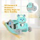 4-in-1 blue rocking horse and slide set showing 38° rocking angle for stability, ideal for kids' play and development.