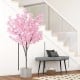 6.5 FT tall artificial cherry blossom tree with 900 pink flowers, featuring flexible branches for easy customization in.