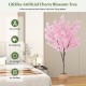 6.5 FT tall artificial cherry blossom tree with 900 pink flowers, perfect for indoor decoration, requires no.