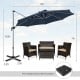 11 ft navy outdoor patio umbrella with 360° rotation and adjustable tilt, perfect for sun protection and outdoor.