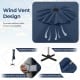 Top view of the 11 FT navy outdoor patio umbrella showcasing the wind vent design for enhanced stability and airflow.