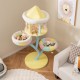 Multi-layer cat tree with two removable perches, scratching posts, and interactive balls for playful lounging.