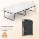 Folding bed with mattress, 75 x 31 inches, featuring gel memory foam and a sturdy metal frame, ideal for guest rooms or.