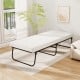 Folding bed with memory foam mattress, 75 x 31 inches, ideal for guest rooms and camping, featuring a sturdy metal.