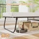 Folding bed frame with 14" under-bed space, featuring a comfortable memory foam mattress for versatile use.