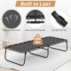 Folding bed with memory foam mattress, breathable fabric, and heavy-duty metal springs, supports up to 485 lbs.