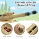 Rotatable turret with firing button and missile chute on the 12V electric kids ride-on tank in khaki for fun play.