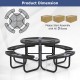 Dimensions of the 45-inch outdoor round picnic table and bench set with umbrella hole, designed for 8 people.