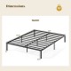 Queen size heavy-duty metal bed frame with support slats, 81.5" x 62", designed for stability and under-bed storage.