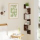 5-tier corner shelf in rustic brown, perfect for showcasing decor and maximizing storage in tight corners of small.