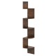 5-tier corner shelf in rustic brown, showcasing a zigzag design that enhances vertical storage in compact areas.
