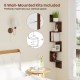 5-tier corner shelf in rustic brown, showcasing wall-mounted kits for easy installation and optimal vertical space.