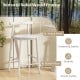 Counter height bar chair with acacia wood frame, rubber wood footrest, and smooth surface, perfect for dining or cafes.