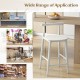 Counter height bar chair with acacia wood frame, white finish, ideal for dining rooms and coffee shops.