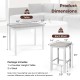 Counter-height table and 2 bar stools in white with faux marble top, perfect for dining or drinks at home.