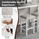 Bar table set featuring a white veneered MDF tabletop and two stools with breathable linen fabric for comfortable.