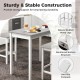 3-piece bar table set featuring a faux marble tabletop and rubber wood legs, perfect for dining or drinks at home.
