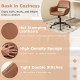 Mid Century office chair in brown faux leather with armrests, featuring high-density sponge and stylish design for.
