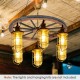 Decorative wooden wagon wheel wall decor featuring a rustic design, made from durable fir wood for outdoor use.