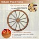 30-inch decorative wooden wagon wheel made of high hardness fir wood, weatherproof for outdoor use, adds rustic charm.