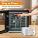Stainless steel food dryer with easy-to-clean design, featuring 10 presets and 360° airflow for even drying.