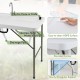 Fish cleaning table with two sinks, durable HDPE surface, stainless steel water pipe, and sturdy triangular support.