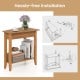 2-tier wedge narrow end table in walnut with solid wood legs, showcasing hassle-free assembly instructions for easy.