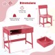 Kids desk and chair set in pink with storage drawer, ideal for studying and playing, featuring ergonomic design and.